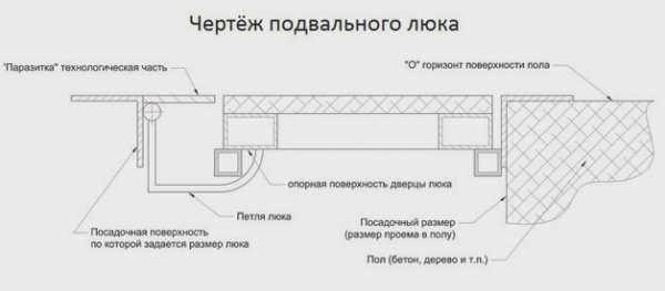 Чертеж люка в подвале