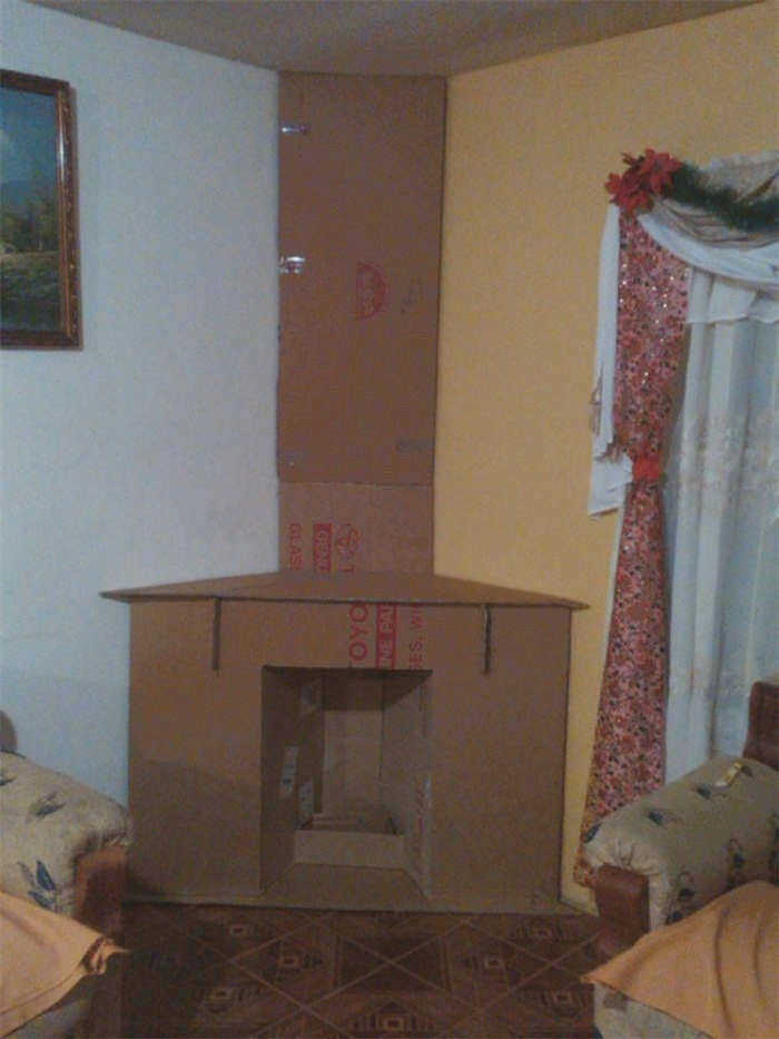 Угловой камин из коробки