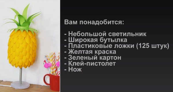 Абажур из одноразовых ложек. Что делать