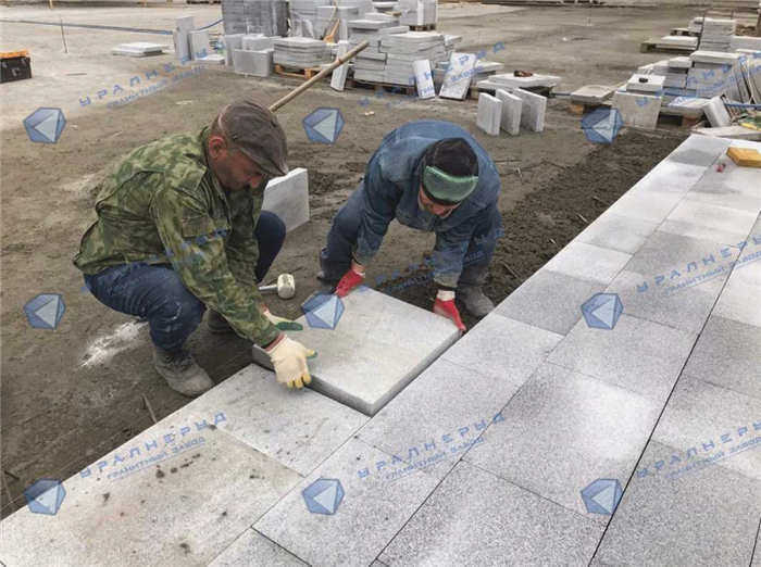 Укладка брусчатки на песок