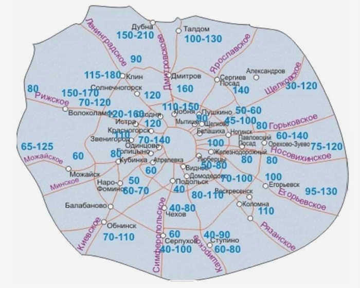 Карта морозостойкости грунта в Московской области
