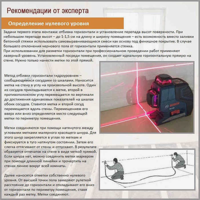 Определение нулевого уровня