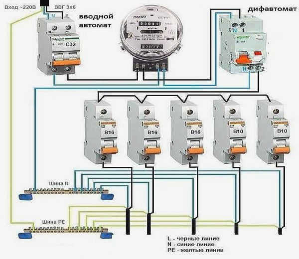 Простая цепь для небольшого автоматического выключателя