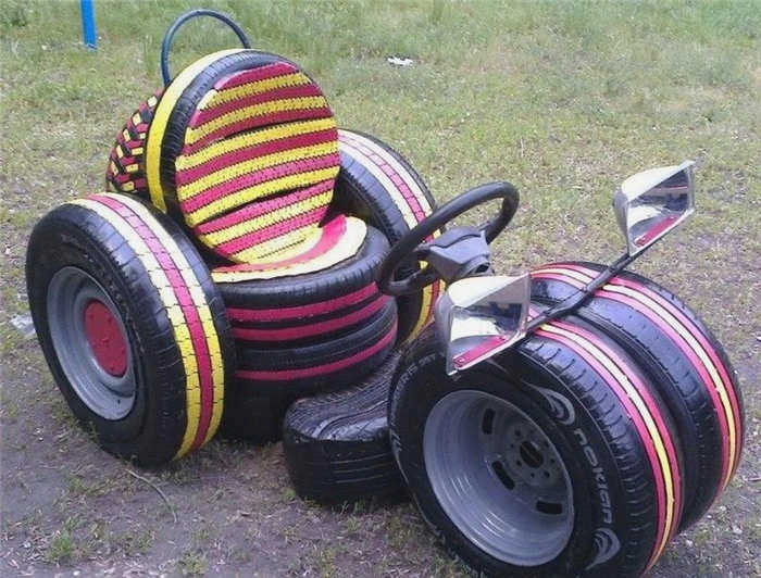 Автомобиль с шинами ручной работы