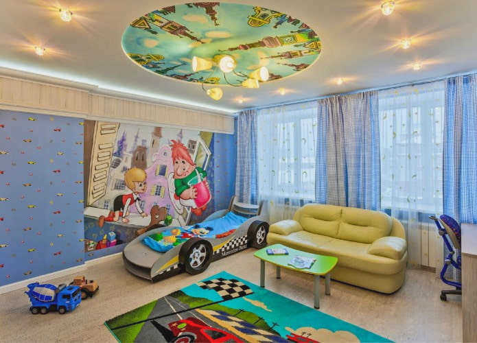 Натяжной потолок с фотопечатью для детской комнаты 