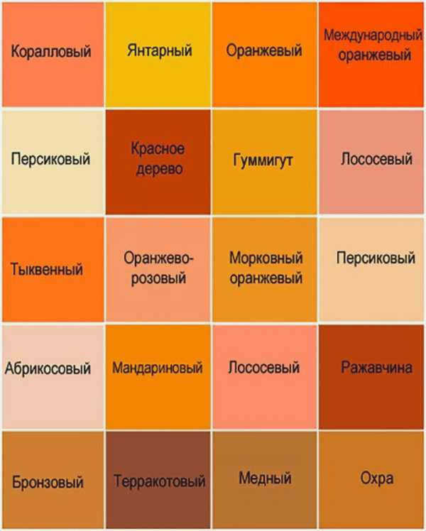 Оттенки оранжевого