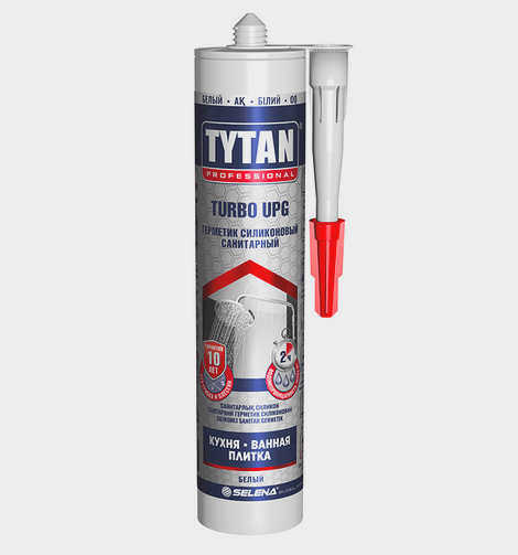 Силиконовый санитарный герметик Titan Turbo Upg, 280 мл, цвет белый