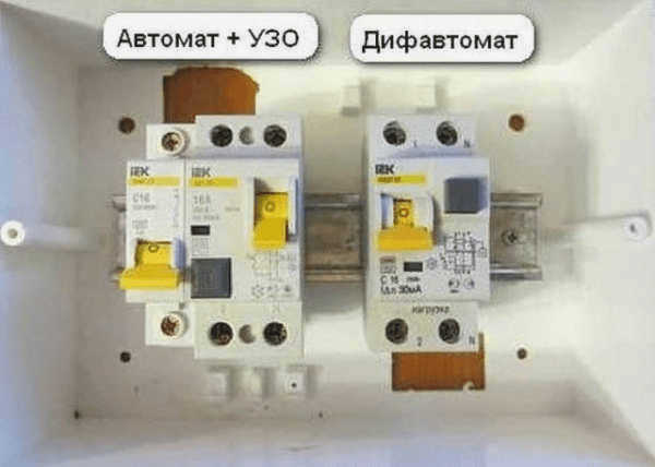 Автоматический выключатель тока утечки объединяет в себе функции двух устройств, занимая при этом минимум места.