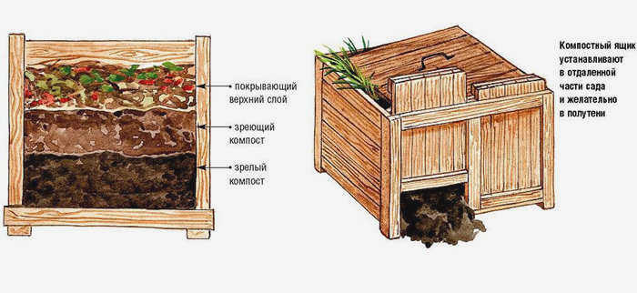 Расположение компостного бункера