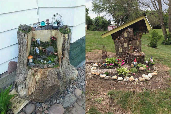 Декорирование старого ствола дерева