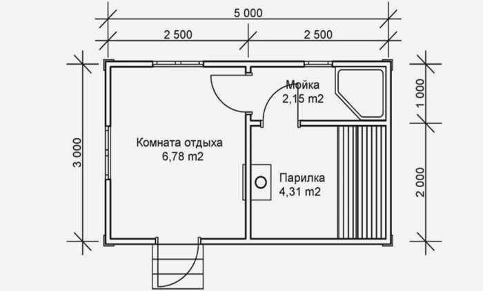 Тамбур также можно использовать в качестве комнаты отдыха.