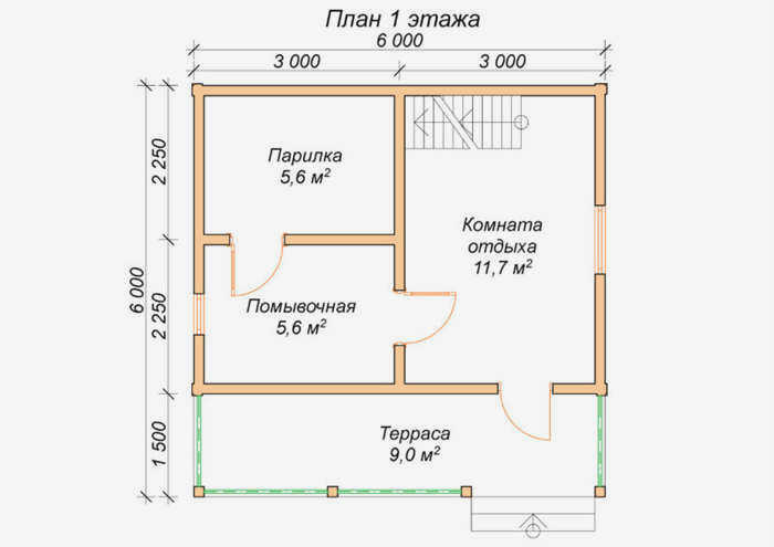 Проекты бань с гостевой комнатой и мансардой