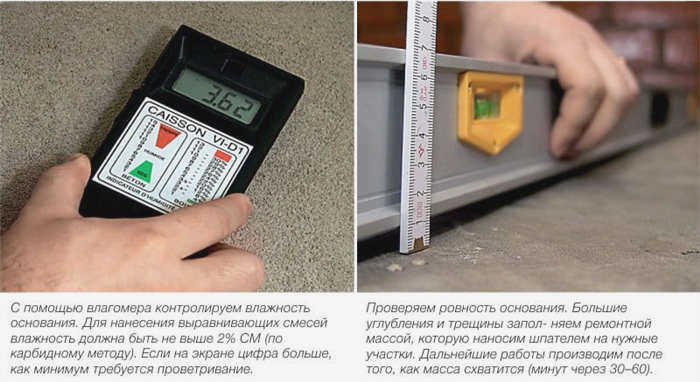 Самовыравнивающийся пол на кухне своими руками - определение влажности и ровности основания