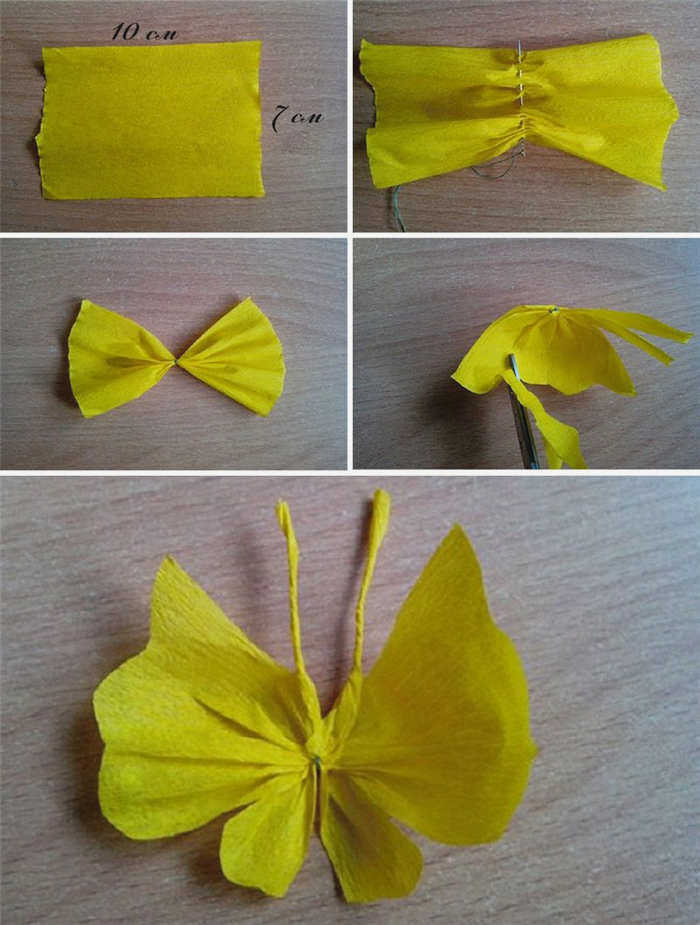 Бабочки из гофрированной бумаги